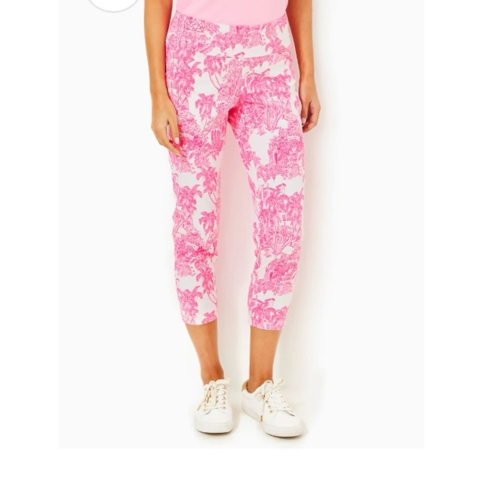 NWT Lilly Pulitzer CORSO CROP PANT UPF 50+ RESORT WHITE PB ANNIVERSARY TOILE 4 - Picture 8 of 10